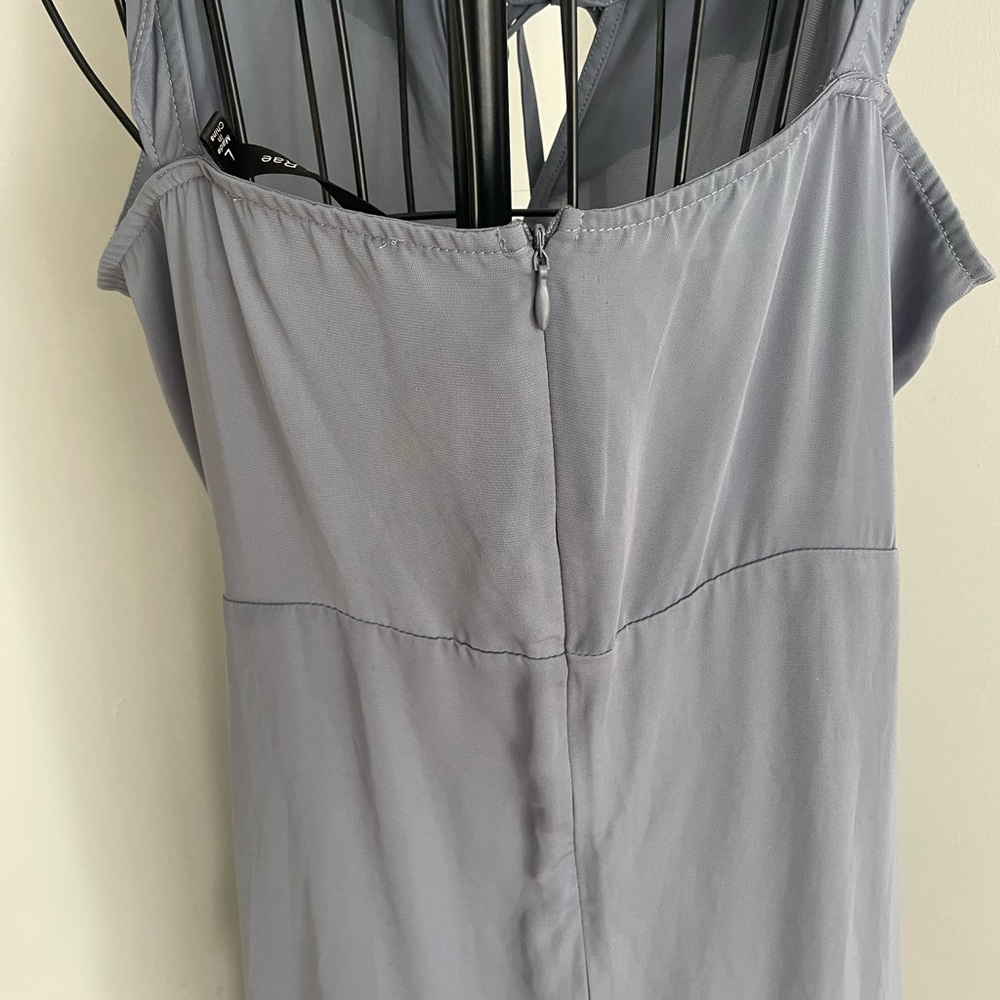 Doe & Rae Asymmetrical Gray Ruffle Dress - Picture 7 of 8